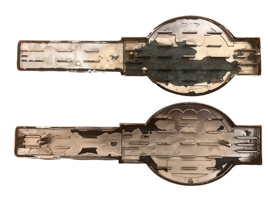 2005-08 FORD F150 KING RANCH FRONT FENDER TAILGATE EMBLEM SATIN PAIR OEM NICE!!!