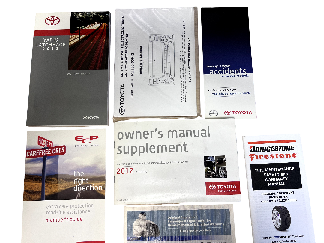 2012 Toyota Yaris Complete Owner's Manual Handbook Set w/ Case & Guides OEM