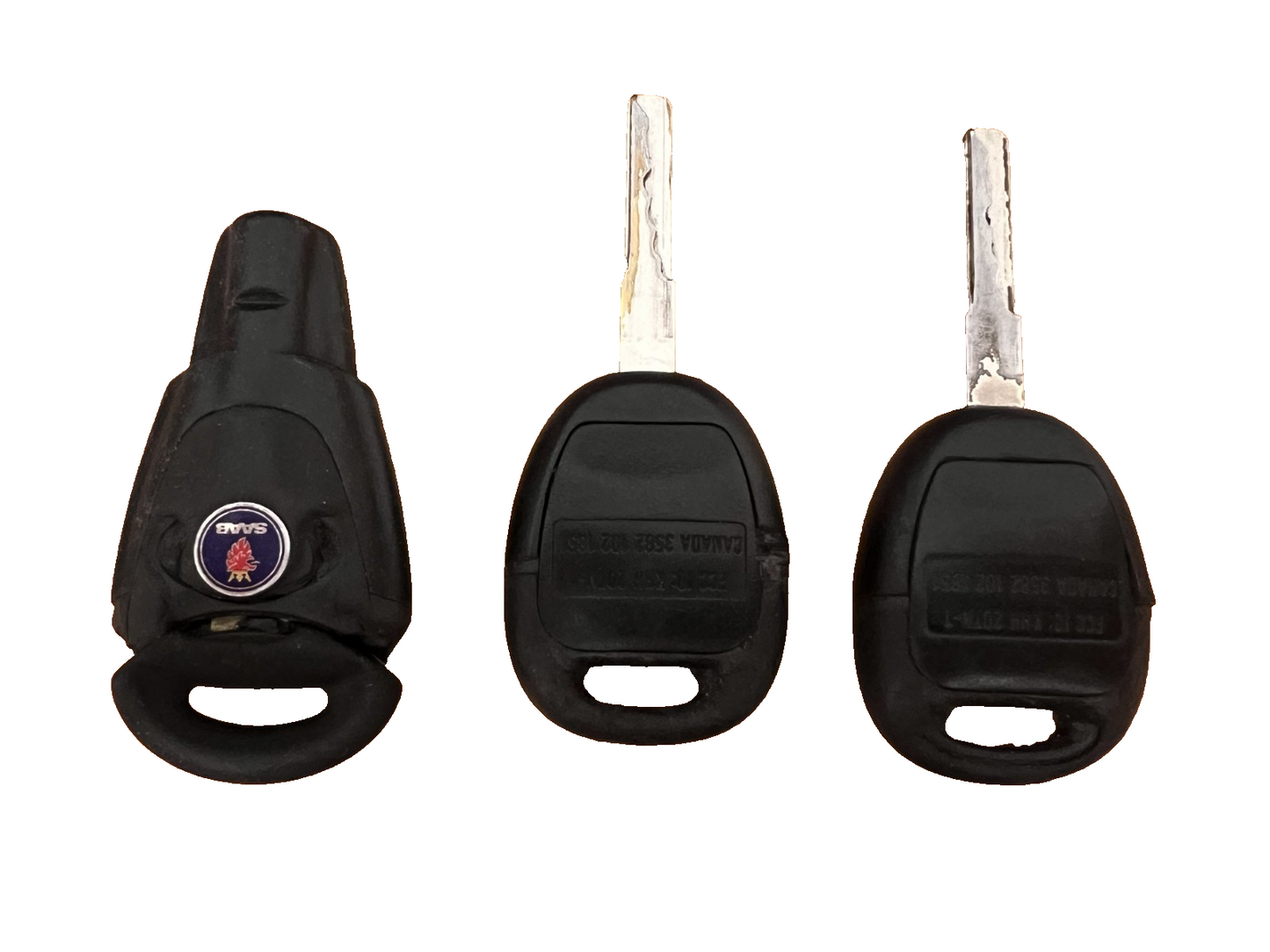 Lot of 3 Saab Key Fob Remotes 9-3 9-5 OEM UNTESTED AS-IS - For Parts / Repair