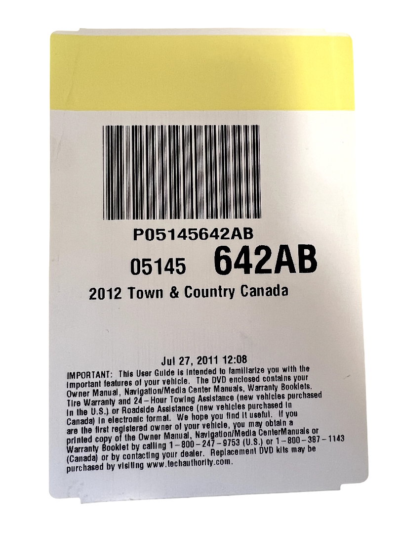 2012 CHRYSLER TOWN AND COUNTRY OWNER MANUAL BOOKS SET WITH CASE OEM CLEAN!!