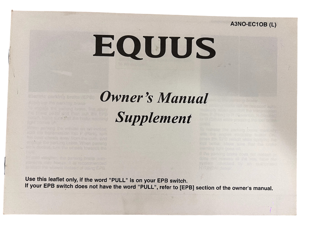 2012 Hyundai Equus V8 Owner's Manual Set Owner's Guide w/Leather Case RARE!!!