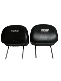 06-13 Chevy Impala SS Front Headrest Set Pair Black Leather OEM