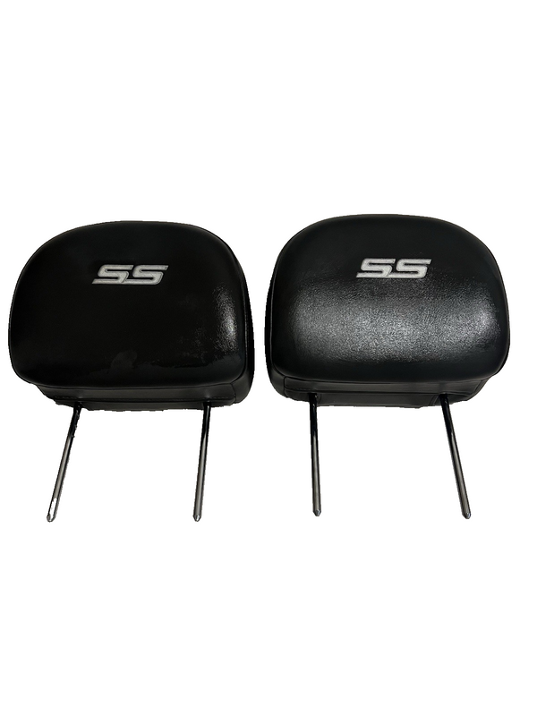 06-13 Chevy Impala SS Front Headrest Set Pair Black Leather OEM