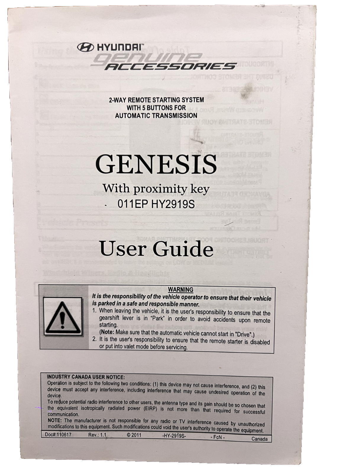 2012 Hyundai Genesis 3.8 4.6 5.0 R Spec OEM Owner's Manual Kit W/Case CLEAN!!!