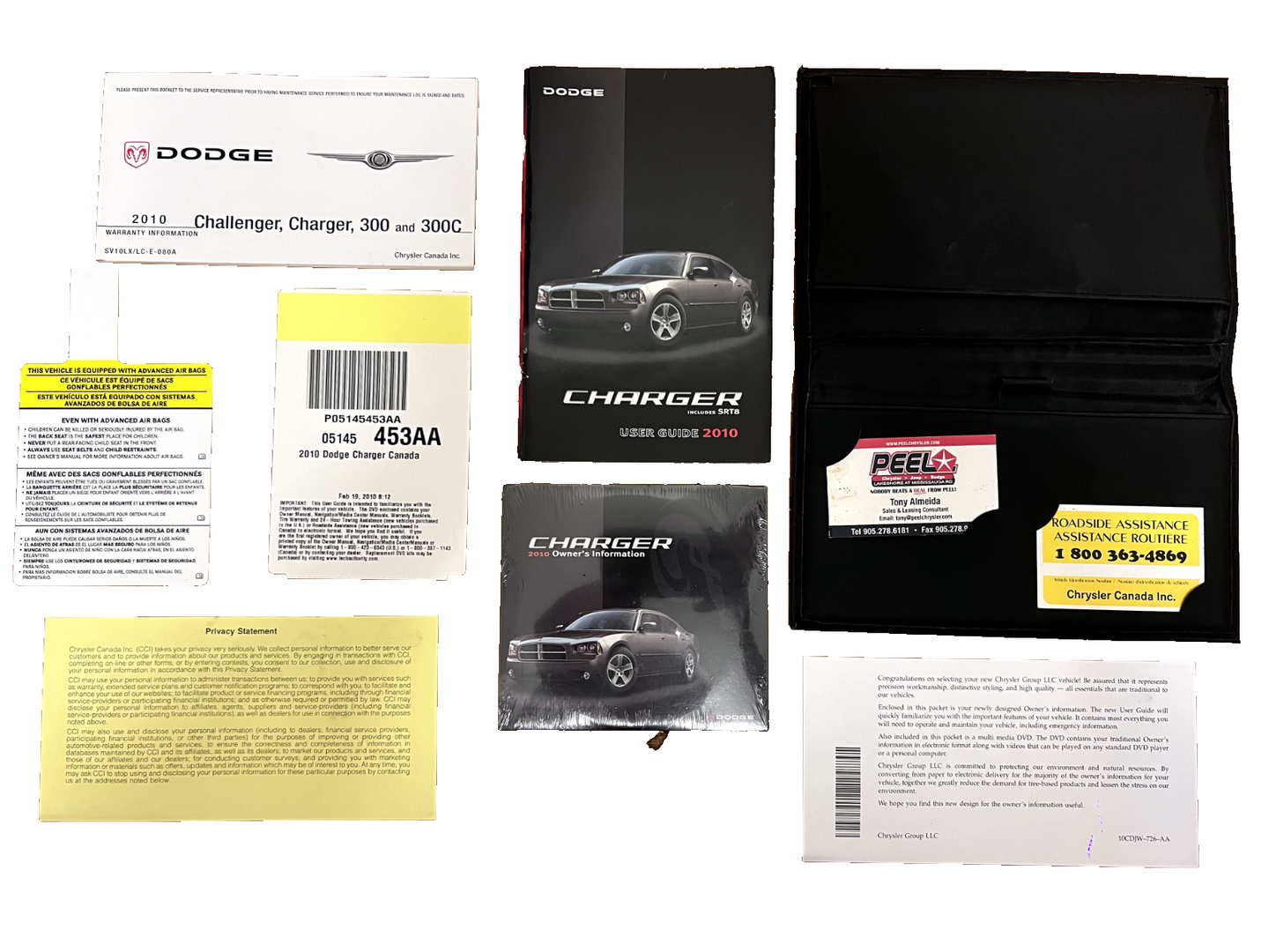2010 Dodge Charger SXT GT R/T SRT8 Owner's Manual User Guide Kit OEM CLEAN!!!