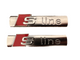 2x Chrome Audi S-LINE Side Fender Logo Emblem Decal Badge Decoration OEM Red