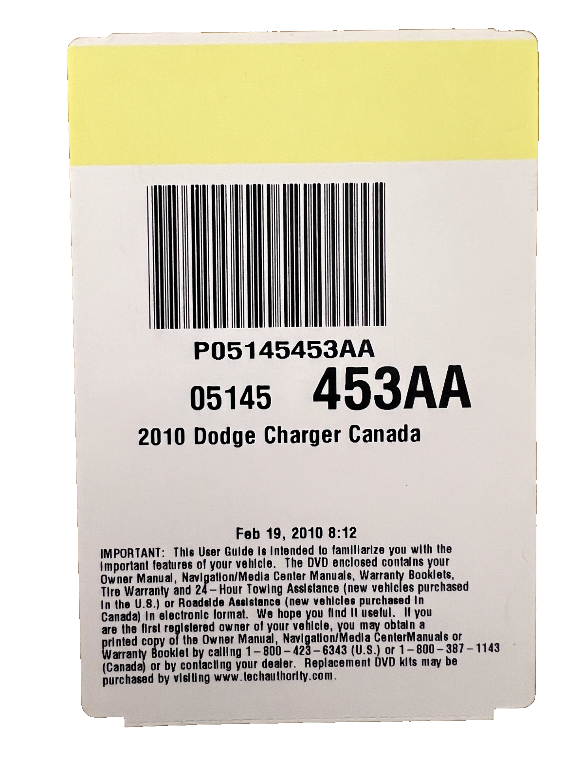 2010 Dodge Charger SXT GT R/T SRT8 Owner's Manual User Guide Kit OEM CLEAN!!!