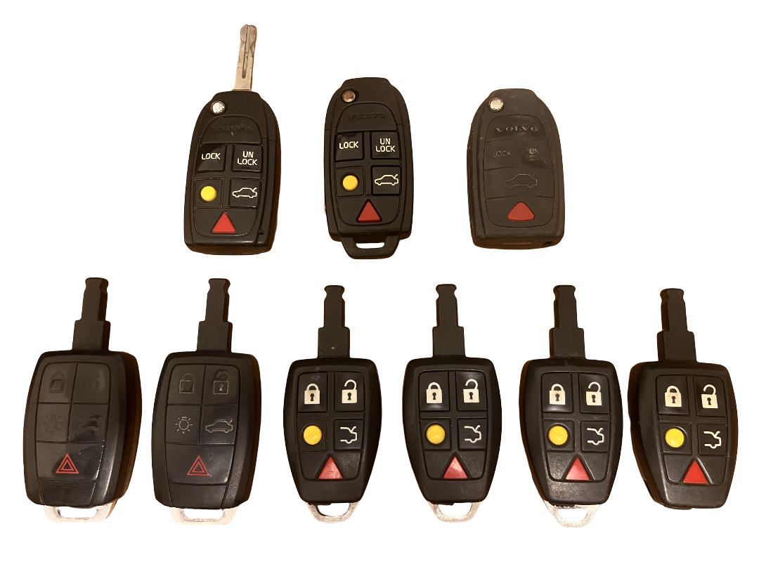 Lot of 9 Volvo Key Fob Remotes OEM UNTESTED - For Parts / Repair