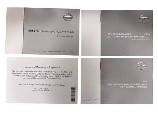 2014 NISSAN NV1500 NV2500 NV3500 OWNERS MANUAL INFO GUIDE BOOK W/ CASE OEM