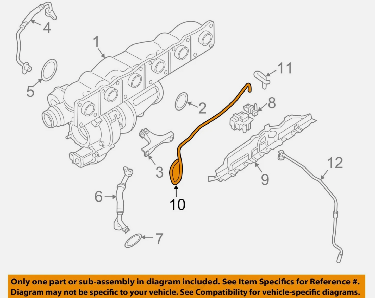 BMW OEM 10-17 135i Engine Turbocharger Components-Vacuum Hose 11657588773