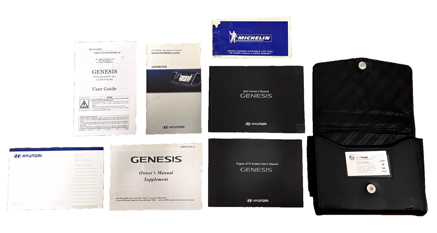 2012 Hyundai Genesis 3.8 4.6 5.0 R Spec OEM Owner's Manual Kit W/Case CLEAN!!!