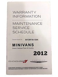 2012 Dodge Grand Caravan CVP SXT R/T GT Owner's Manual Kit